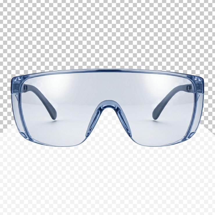 PSD gafas de seguridad de protección transparentes sobre un fondo transparente
