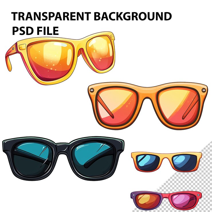 PSD gafas de sol aisladas sobre un fondo transparente