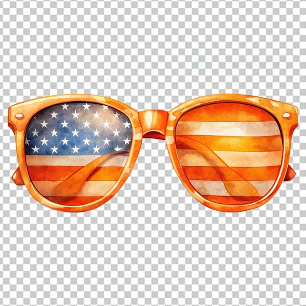 PSD gafas de sol con la bandera estadounidense para nosotros celebración del día nacional de la lealtad