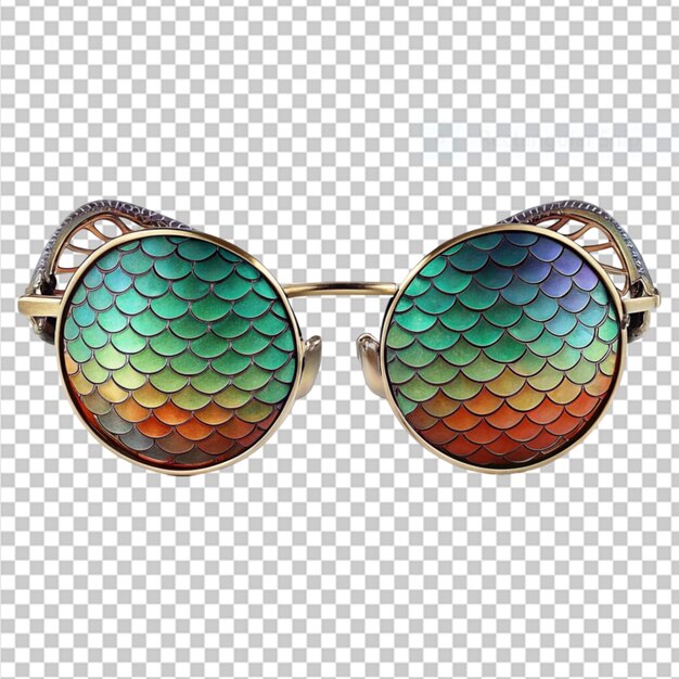 PSD gafas de sol de escala de dragón en un fondo transparente