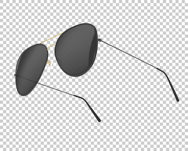 Gafas de sol en la ilustración de renderizado 3d de fondo transparente