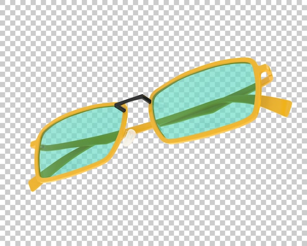 Gafas de sol en la ilustración de renderizado 3d de fondo transparente