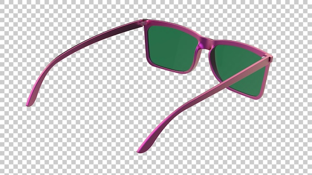 Gafas de sol en la ilustración de renderizado 3d de fondo transparente