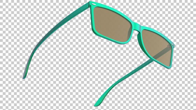 Gafas de sol en la ilustración de renderizado 3d de fondo transparente