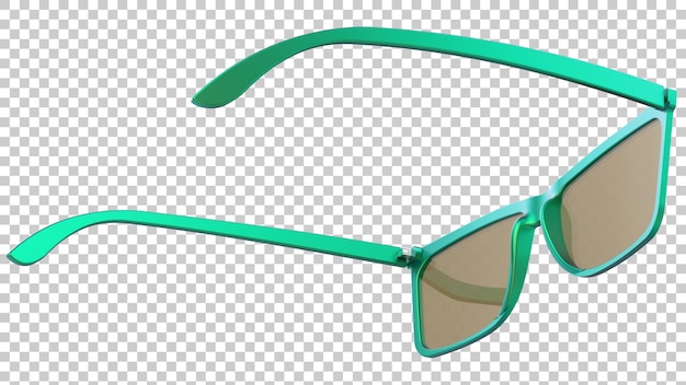 Gafas de sol en la ilustración de renderizado 3d de fondo transparente