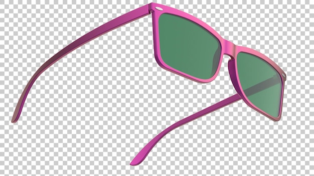 Gafas de sol en la ilustración de renderizado 3d de fondo transparente