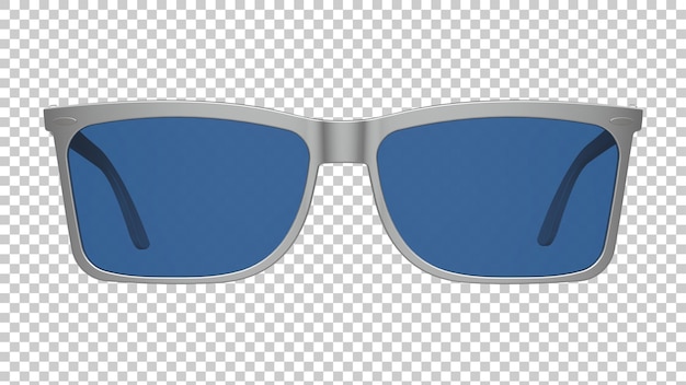 Gafas de sol en la ilustración de renderizado 3d de fondo transparente