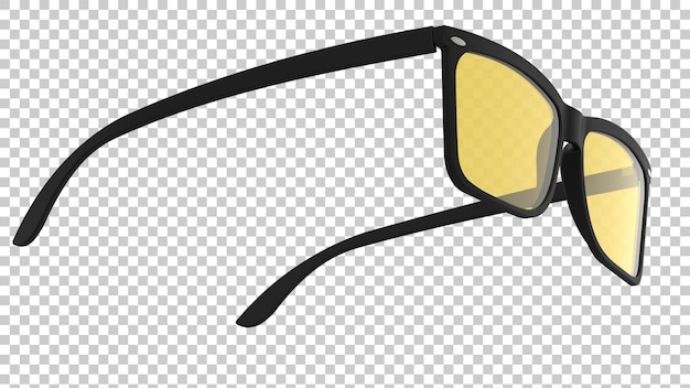 Gafas de sol en la ilustración de renderizado 3d de fondo transparente