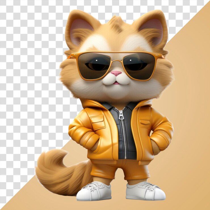 PSD las gafas de sol de png son la mascota de los mamíferos de dibujos animados