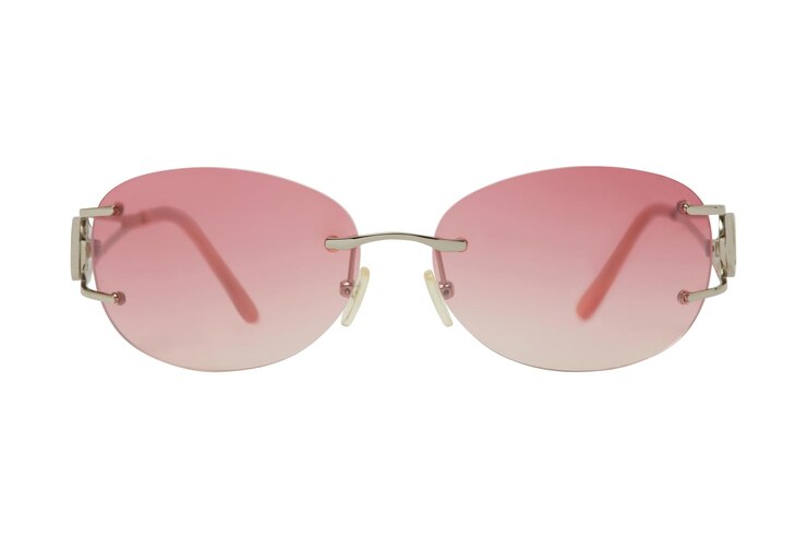 PSD gafas de sol rosadas sin borde de vista delantera gafas de moda