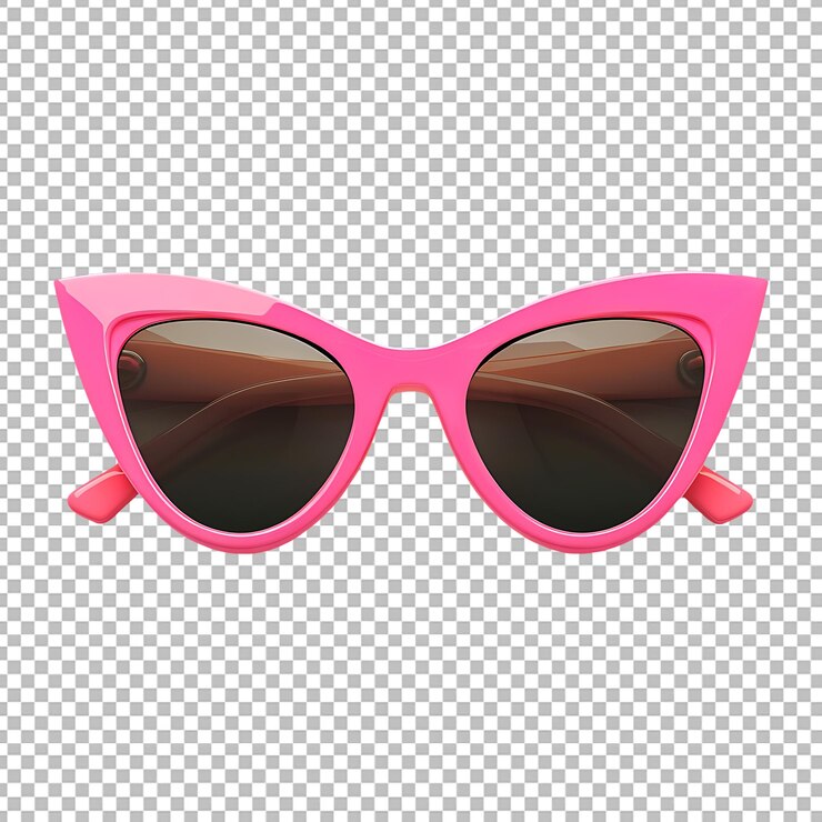 PSD gafas de sol rosadas con marcos en forma de sol aislados sobre un fondo transparente