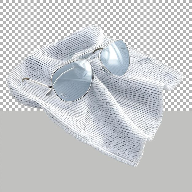 PSD gafas en toalla en fondo transparente generado por ai