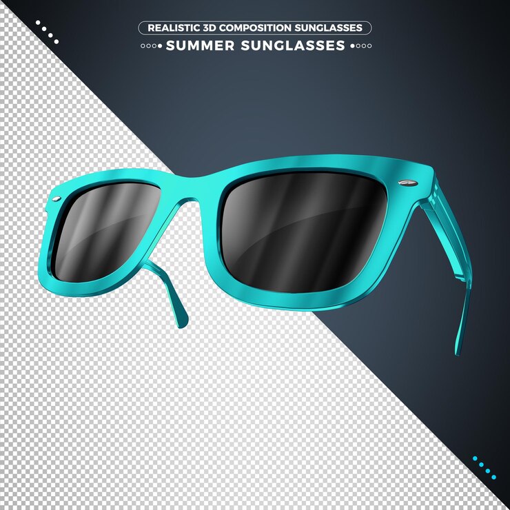 PSD gafas de verano en 3d rendering aislado