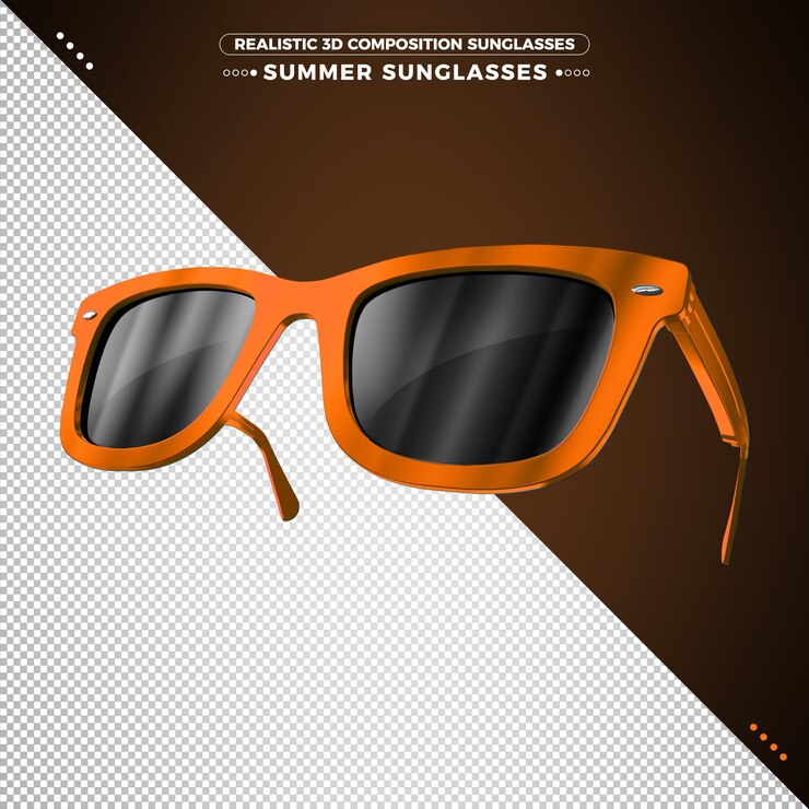 PSD gafas de verano en 3d rendering aislado
