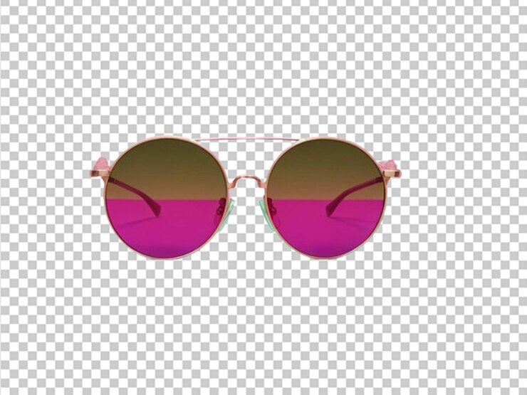 PSD gafas verdes redondas de moda de época