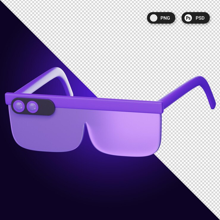 PSD gafas virtuales los iconos de realidad virtual establecen elementos de diseño web ux ui renderizado 3d