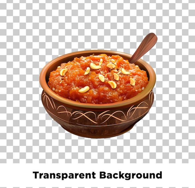 Gajar Halwa delicioso com nozes de caju em uma tigela castanha