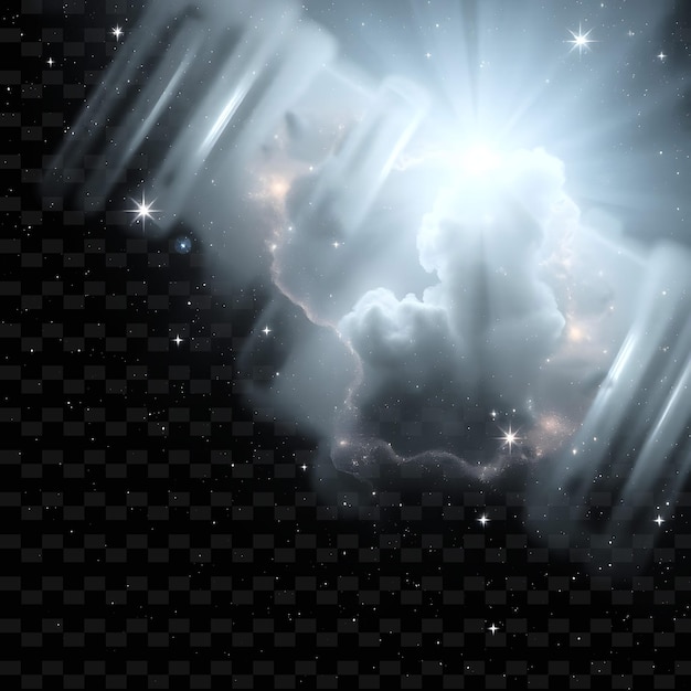 Galactic Circumgalactic Medium Gleaming con plata pálida y gris con un fondo de neón V PNG