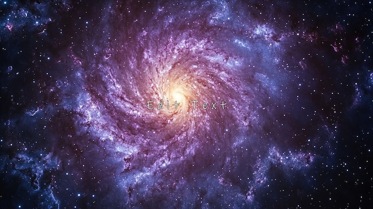 PSD galaxia espiral con vibrantes tonos púrpuras y azules que muestran polvo cósmico y estrellas