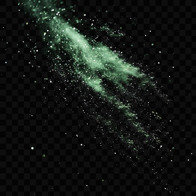 PSD una galaxia verde sobre un fondo negro