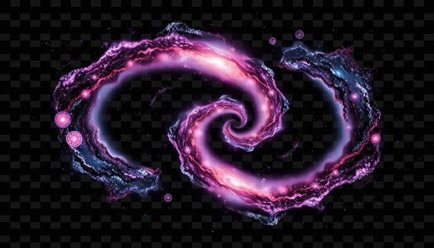 Galaxias que interactúan enredándose con el rubí dinámico y la ametista ondulando con G PNG Neon Backgroundr