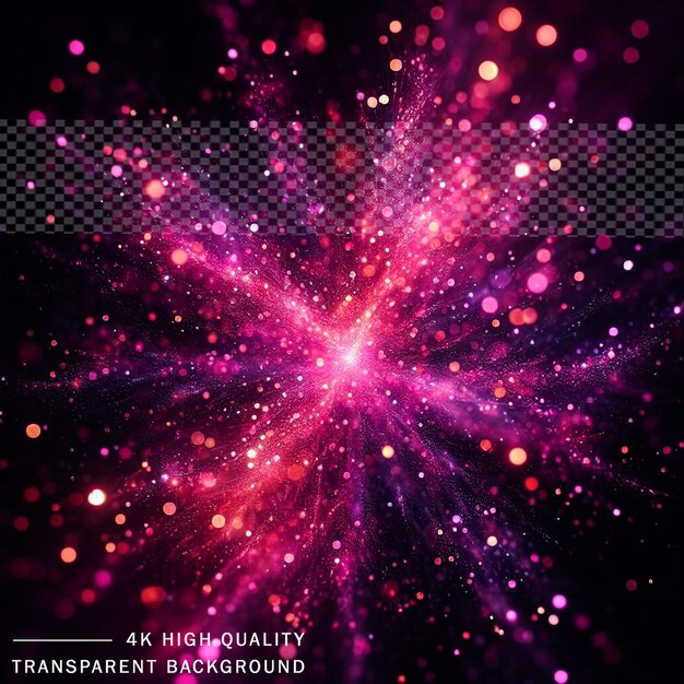 PSD galaxienillustrationen mit stern- und plasmaeffekt in lila farbe auf transparentem hintergrund