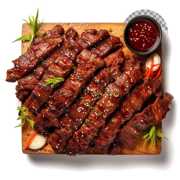 Galbi gegrillte rippen auf durchsichtigem hintergrund