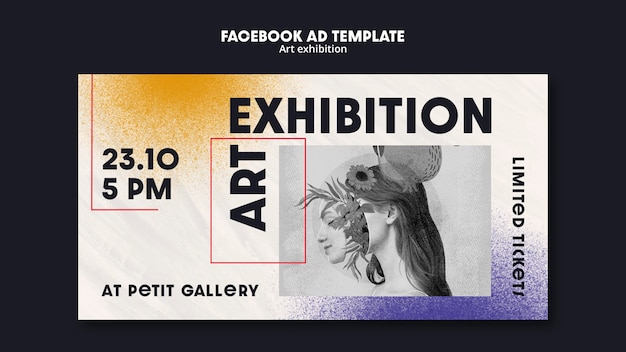 Galeria de arte e modelo de promoção de mídia social de exposição