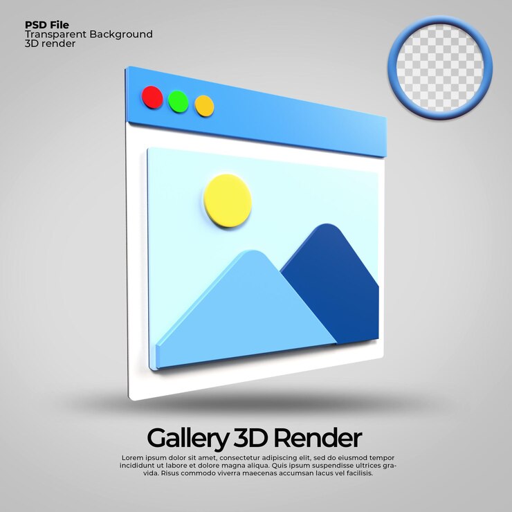 PSD galería transparente de iconos 3d