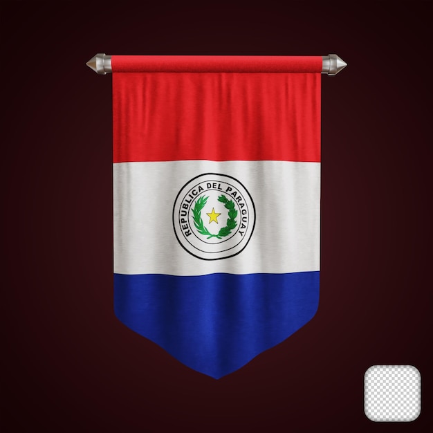 PSD galhardete bandeira do paraguai ilustração 3d