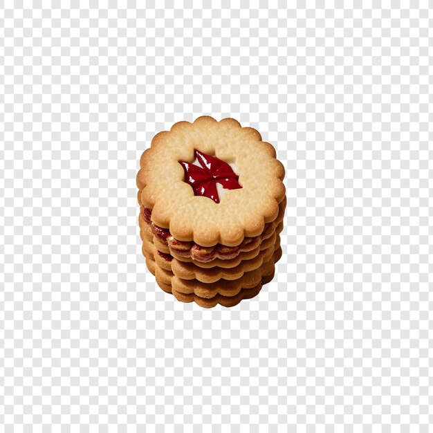 una galleta con un corazón rojo en la parte inferior