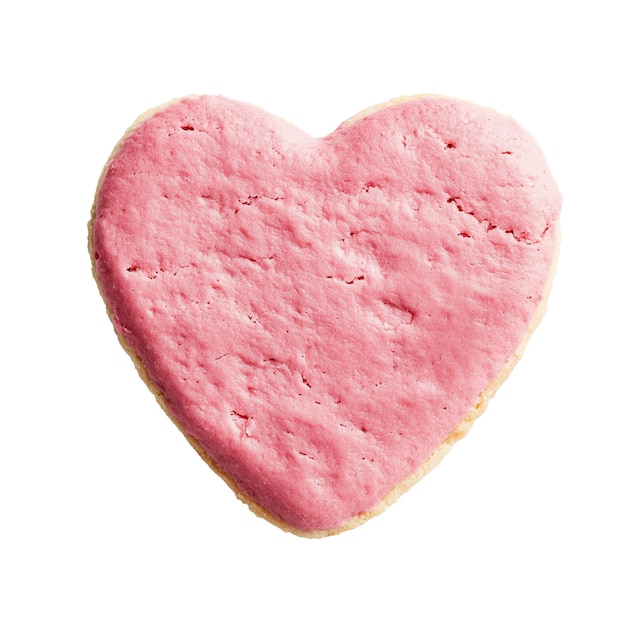 galleta en forma de corazón rosa