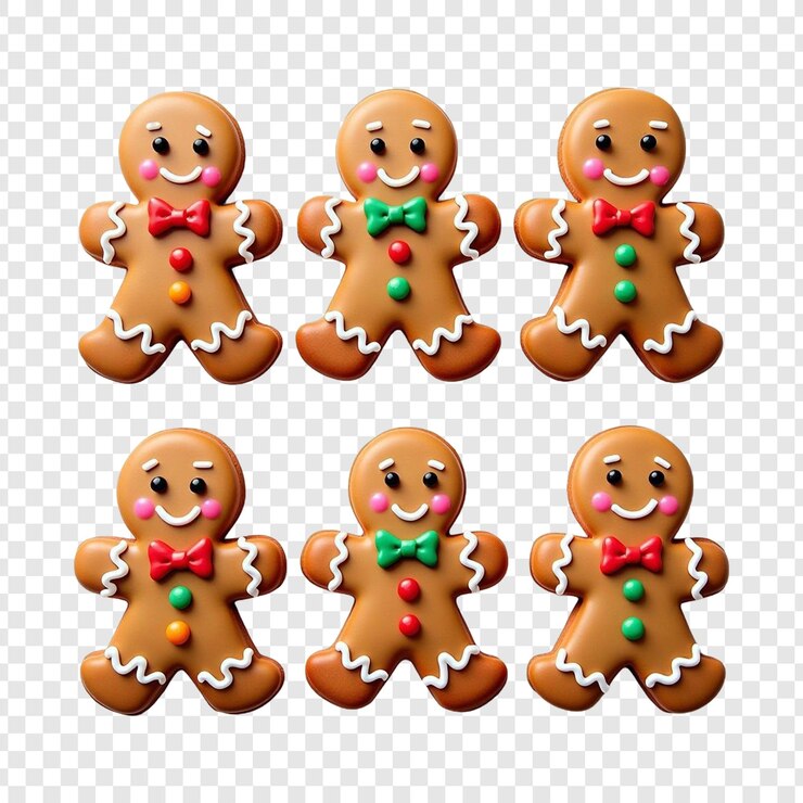 PSD la galleta del hombre de pan de jengibre aislada sobre un fondo transparente
