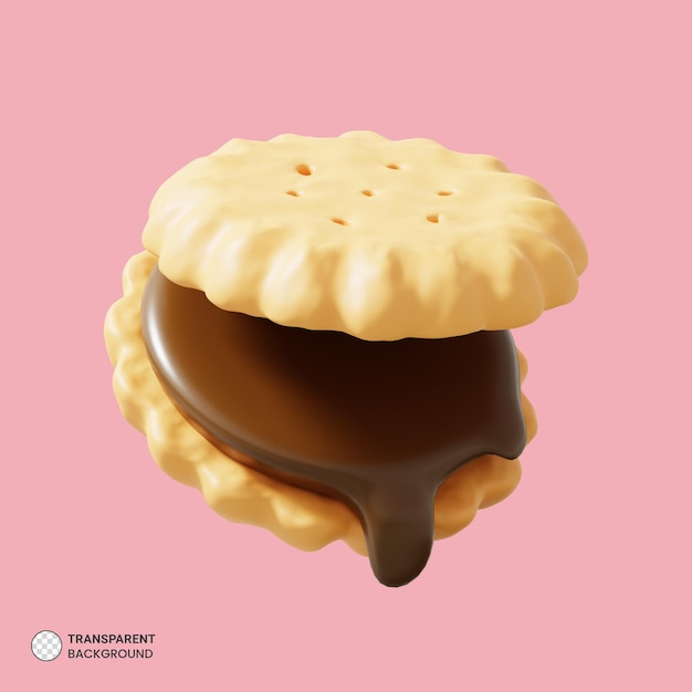 Galleta icono aislado 3d render ilustración
