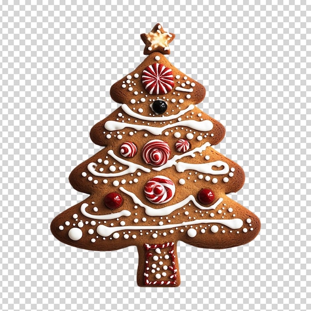Galleta de jengibre de Navidad aislado sobre fondo blanco.