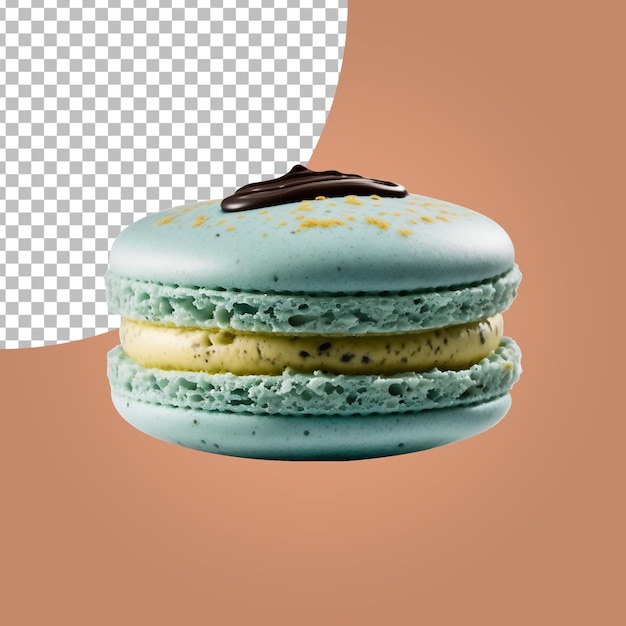 Galleta Macaron aislada en capa alfa