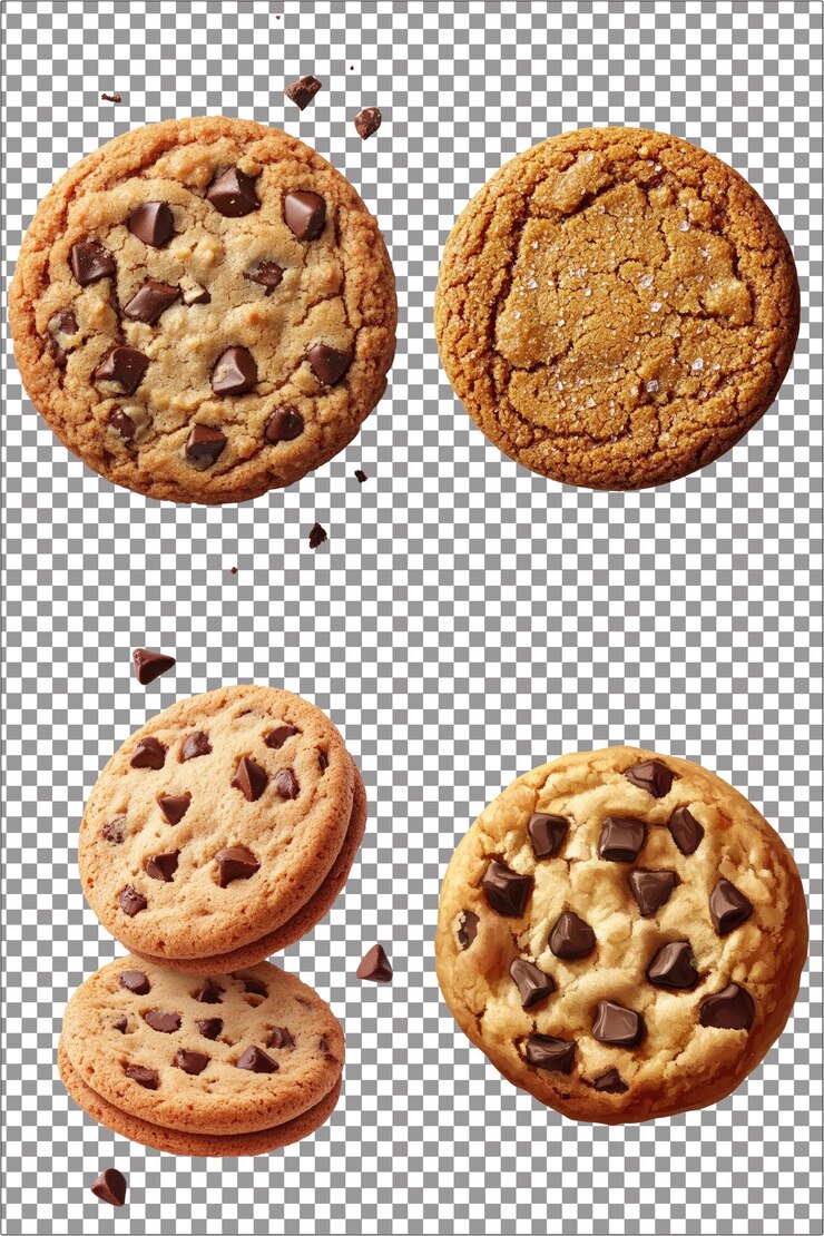 PSD galleta marrón dulce y crujiente horneado trato hiperrealista aislado png con transparente claro
