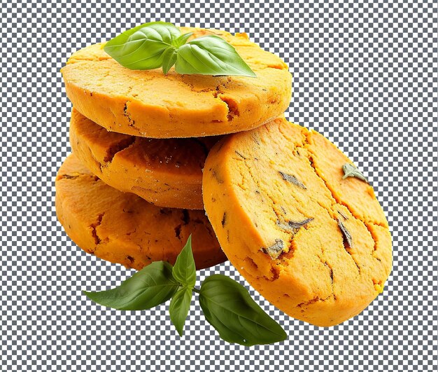 PSD galletas de albahaca dulce aisladas sobre un fondo transparente