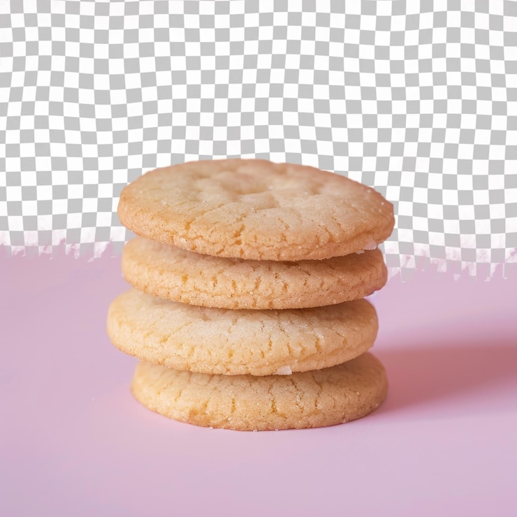 PSD galletas apiladas una encima de la otra en un fondo rosa