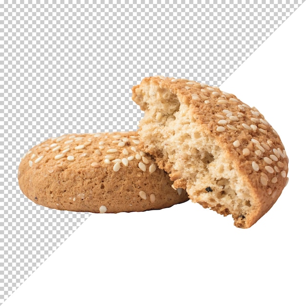 Galletas de avena sobre un fondo transparente