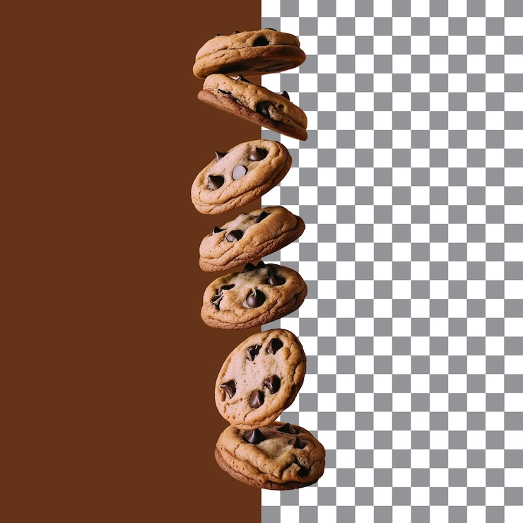 PSD galletas de chocolate aisladas sobre un fondo png blanco transparente