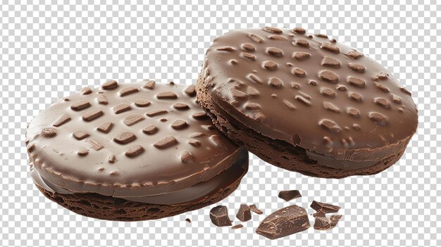 PSD galletas de chocolate aisladas sobre un fondo transparente