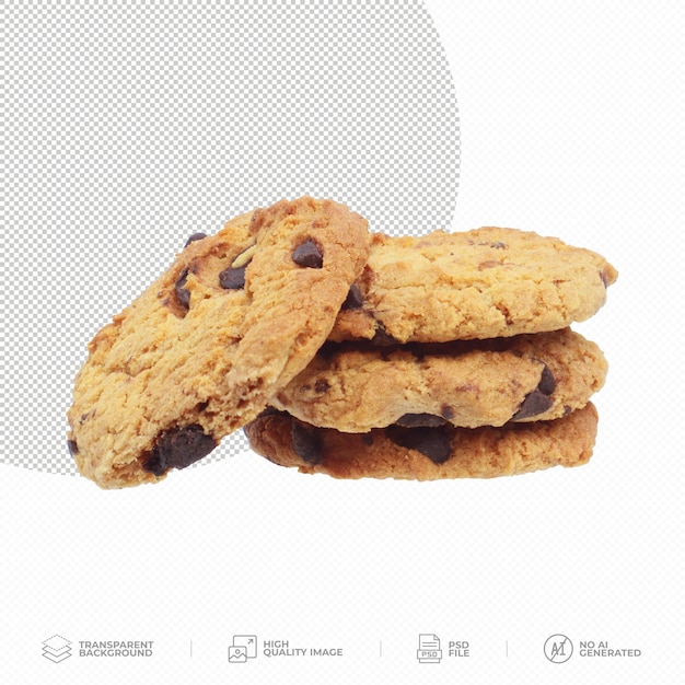 Galletas de chocolate en fondo transparente en png