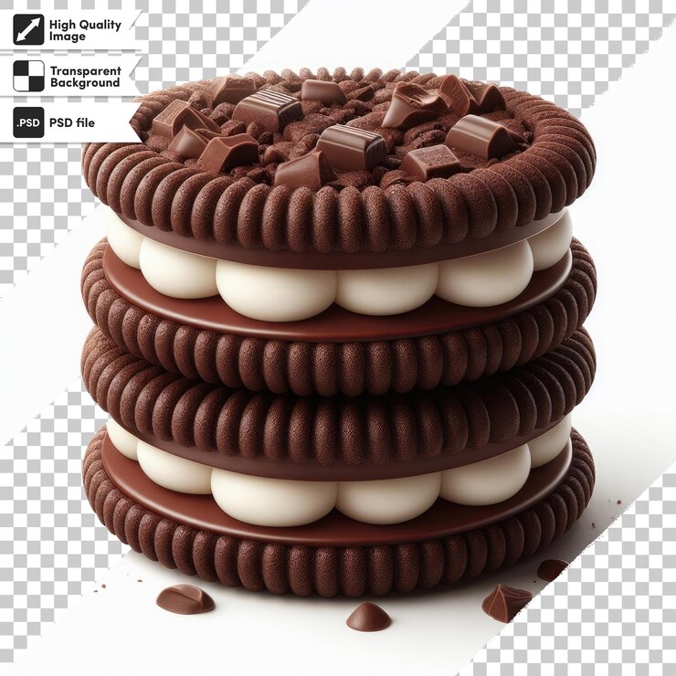 PSD galletas de chocolate psd sobre un fondo transparente
