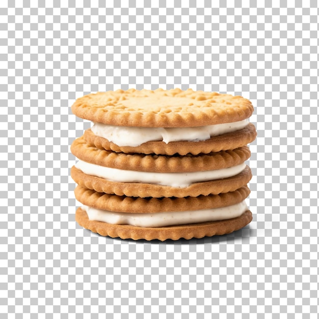 Galletas con crema aisladas sobre fondo transparente png psd