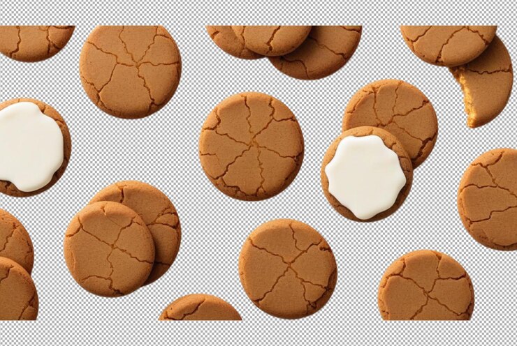PSD las galletas de jengibre, el encanto anticuado, el sabor moderno, el bocado alegre.