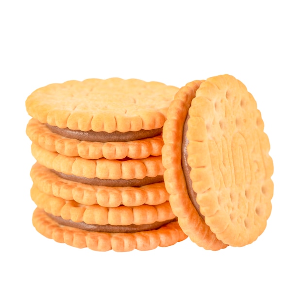 galletas con relleno de chocolate aislado