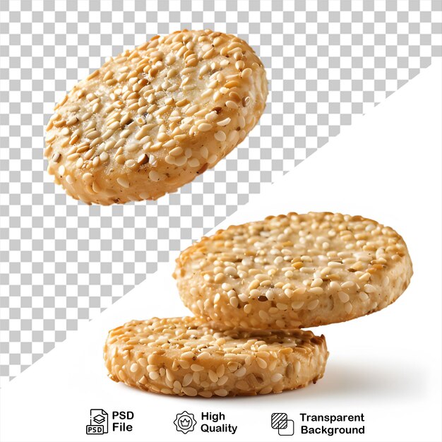 PSD galletas de semillas de sésamo irresistibles que está en un fondo transparente con archivo png