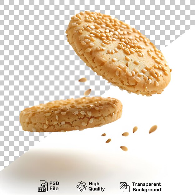 Galletas de semillas de sésamo irresistibles que está en un fondo transparente con archivo png