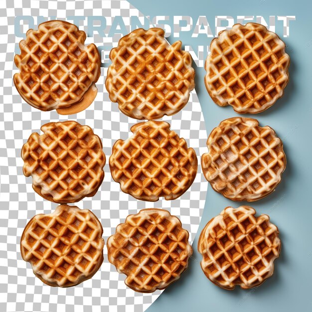 PSD las galletas de waffle ligeras y esponjosas se muestran en un transparente